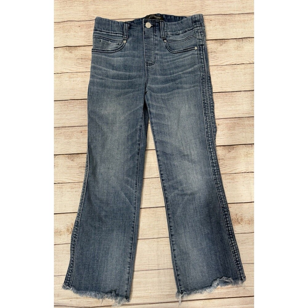 Liverpool Los Angles Women’s Gia Glider Crop Blue Denim Pull On Jeans Size 2/26